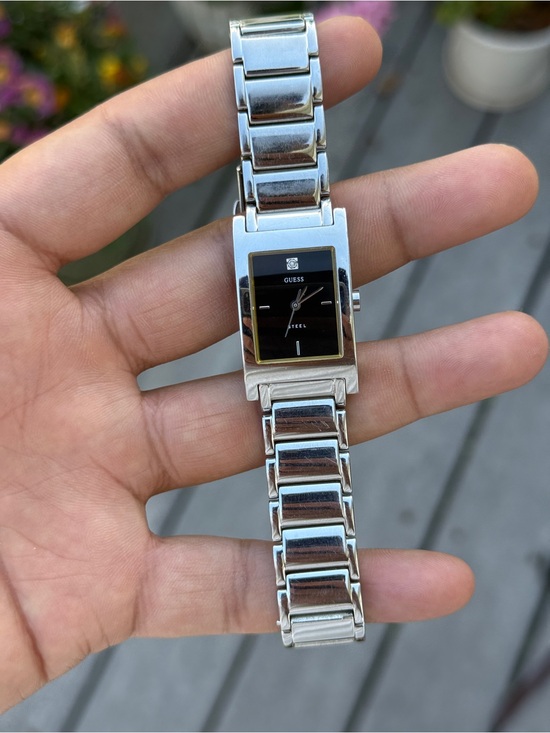 GUESS vintage Silver Bracelet Watch with Black Dial Womens Watch main image 9